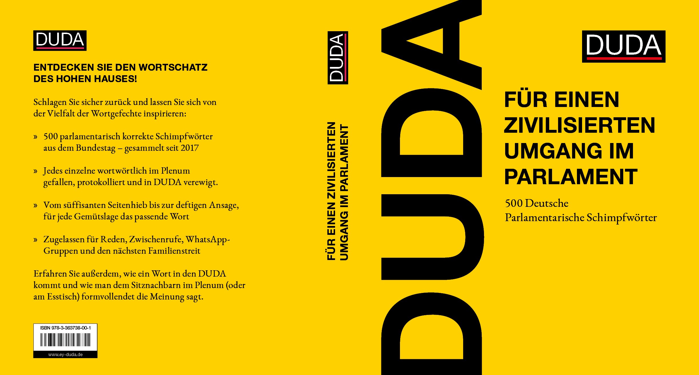 Der DUDA, gelbes Buch mit schwarzer Schrift